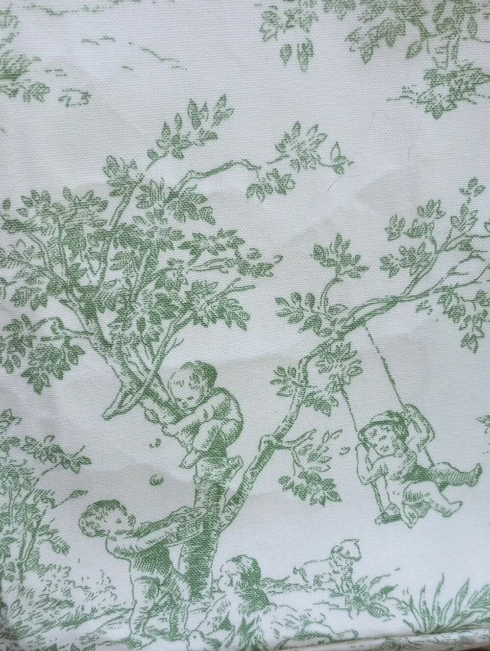 Green Toile Tote /Bag - Picture 3 of 5